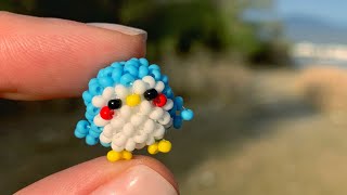 How to make a beaded penguin Mini amigurumi Tutorial [upl. by Asilram]