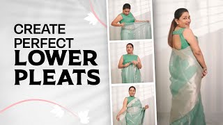 How To Make Perfect Lower Pleats  Lower Pleats Tutorial  Dolly Jain [upl. by Claudelle]