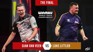 INCREDIBLE STANDARD Littler v Van Veen  2023 Winmau World Youth Championship Final [upl. by Kinelski]