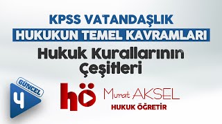 4  Hukuk Kurallarının Çeşitleri  Hukukun Temel Kavramları  KPSS Vatandaşlık [upl. by Ardath]