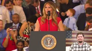 Melania takes over the mic at Trump rally NOBODY expected this [upl. by Lhadnek596]