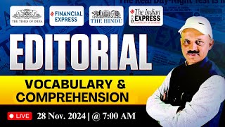 Daily Newspaper analysis Class  28 November 2024  Mastering Reading Comprehension  By Ajit Sir [upl. by Munford121]