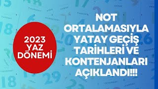 2023 YAZ DÖNEMİ ORTALAMA İLE YATAY GEÇİŞ TARİHLERİ AÇIKLANDI [upl. by Jakob]