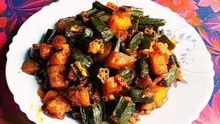 Ladys Finger and Potato RecipeOkra fry recipebhindialoo fry recipe shorts [upl. by Strang902]