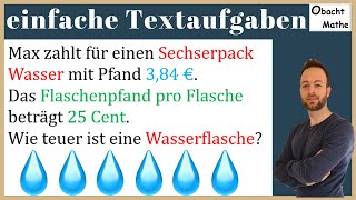 6 Klasse einfache Textaufgaben lösen  4 Beispiele vorgerechnet ObachtMathe [upl. by Von]