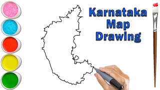 How to Draw Karnataka Map in One Line  Mady Arts [upl. by Eldwen]