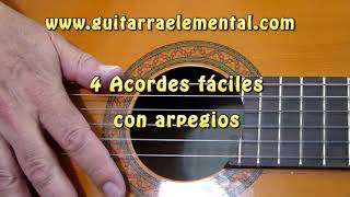 4 Acordes fáciles para tocar con arpegios  Guitarra Elemental [upl. by Anderegg]