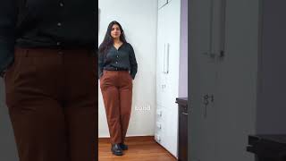 Korean pants review ft freakinsindia 🛍️ mid size outfits fashion reels plus size pantscurvy [upl. by Zined254]