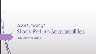 Research Overview Stock Return Seasonality [upl. by Fritze879]