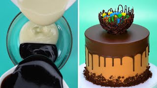 Chocolate Birthday Cake Decorating Easy [upl. by Ecnarwal]