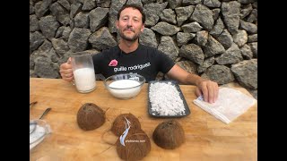 CÓMO HACER LECHE DE COCO Y ACEITE DE COCO VIRGEN  GUILLE RODRIGUEZ [upl. by Kinchen23]