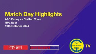 Match Highlights  AFC Emley v Carlton Town 19th October 2024 [upl. by Thalassa584]