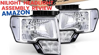 quotNilight Headlight Assembly Review amp Install for 20092014 Ford F150  Chrome Housing Clear Lensquot [upl. by Agosto]