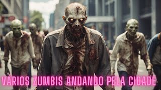 Filme  Vários zumbis andando pela cidade em 2023 [upl. by Ahsaetan732]