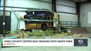 King County metro bus crashes into skate park [upl. by Eniale]