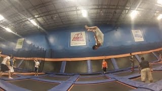 Single and Double Flips Dunks Foam Pit Skyzone via GoPro [upl. by Notirb]