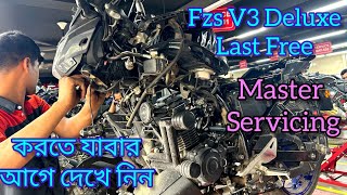 Yamaha Fzs V3 Deluxe Last Free Master servicing Review [upl. by Leandro]