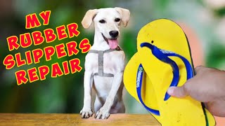 How To Repair Rubber Slippers or FlipFlops TAGALOG English Subtitles [upl. by Otreblide]