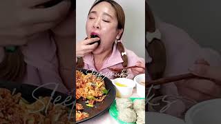 asmr bibimbap dumplings  ​⁠raramukbang mukbang eating sounds shorts [upl. by Carlita]