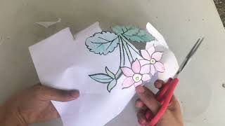 Beautiful flower collage and colorful coloring instructions [upl. by Ahseyk]