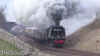 The Bulleid is Back  34067 quotTangmerequot makes a full return on The Northern Belle 24022022 [upl. by Zed]