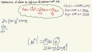 Aproximación mediante diferenciales en funciones de dos variables [upl. by Innavoeg]