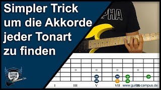 Simpler Trick um die richtigen Akkorde der jeweiligen Tonart zu finden ► Gitarre lernen [upl. by Euginimod994]