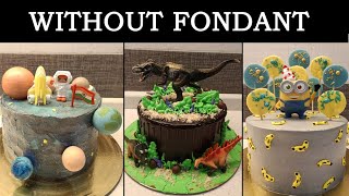 3 Simple Cake Ideas for Kids without Fondant  Cake for Kids  Cake for Boys [upl. by Tonl]