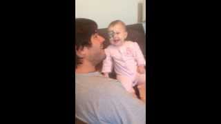 Baby laughing at daddys fake accent part 2 [upl. by Assert575]