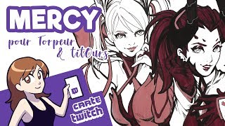 SPEEDPAINT  Overwatch  Mercy angel and demon Twitch Card [upl. by Iliam18]