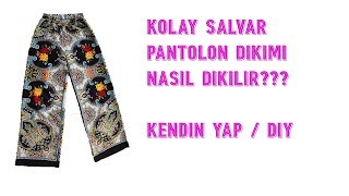 KOLAY KALIPSIZ PANTOLON DİKİMİ  KENDİN YAP  DIY [upl. by Colbye]