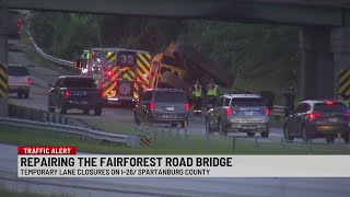 Lane closures on I26 repairing bridge [upl. by Wolff]