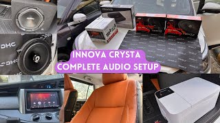 New innova crysta complete audio setup✅ Autoform seat covers 😍 Refrigerator 💥 [upl. by Nhguavad]