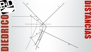 Distancia entre un punto y una recta Sistema Diédrico [upl. by Hirsh]