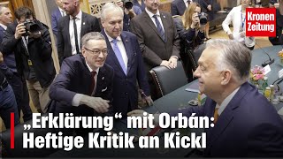 „Erklärung“ mit Orbán Heftige Kritik an Kickl  kronetv NEWS [upl. by Nale]