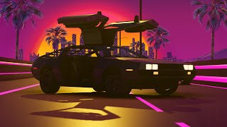 BeamNGdrive  デロリアン DeLorean DMC12 Tribute 2 on vaporway vaporwave synthwave [upl. by Raimondo]