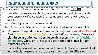 TS2CHIMIESEQ2 Alcools déshydratation et estérification  exercice dapplication corrigé [upl. by Nirek]