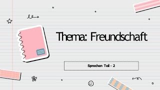 Thema Freundschaft  A1 Sprechen Teil  2 W Fragen  Deutsch lernen a1german wfragen sprechen [upl. by Alael]