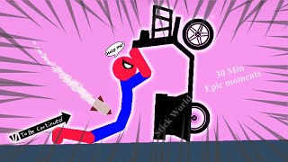 30 Min Best falls  Stickman Dismounting funny and epic moments  Like a boss compilation 659 [upl. by Mccormac]