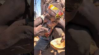 This is incredible delicious soup cooked by Hadza Bushmen naturally 😋😲hadzabetribe villagelife [upl. by Llenyaj]