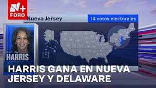 Kamala Harris derrota a Donald Trump en Nueva Jersey y Delaware  Las Noticias [upl. by Notsirb]