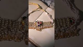 Latest Design Gold Choker with Pearls and Navratna Pendant  Navratna Gold Pendant goldchoker [upl. by Eiramlirpa]