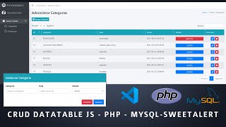 crear un Crud con Datatable js  PHP  MySql  Ajax  Parte 2 [upl. by Tymothy]