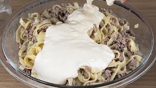 ¡Stroganoff de carne molida con pasta ¡Comida completa y deliciosa [upl. by Tomasz]