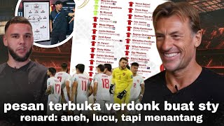 Yakin Mereka Tim ASEAN Reaksi Herve Renard Liat List Pemain Indo Pesan Verdonk Khusus Untuk STY [upl. by Nomolos]