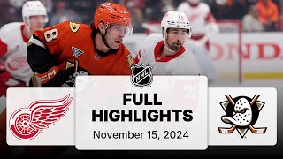 NHL Highlights  Red Wings vs Ducks  November 15 2024 [upl. by Yelnek777]