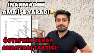 ÖSYM CEVAP ANAHTARI TAKTİĞİ BANA NET KAZANDIRDI YKS TYT [upl. by Eidarb199]