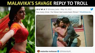 Malavika Mohanans reply to troll asking how many times she shot the intimate scene with Dhanush [upl. by Enajiram839]