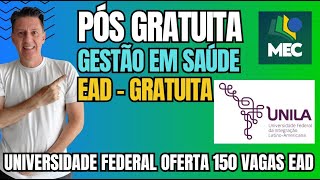 FAÇA SUA PÓS EM SAÚDE  EAD ONLINE E GRATUITA [upl. by Eicnan]