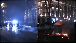 Protests continue in Georgia after EU accession talks suspended [upl. by Hussein152]